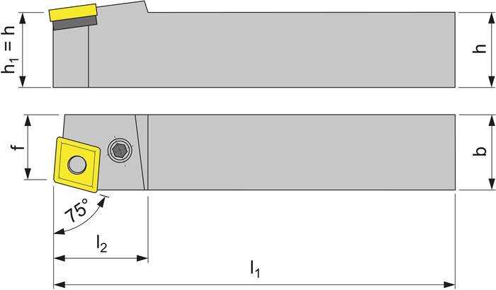 Klemmdrehhalter PCBNR2525M12 re.brün.Außen TECWERK