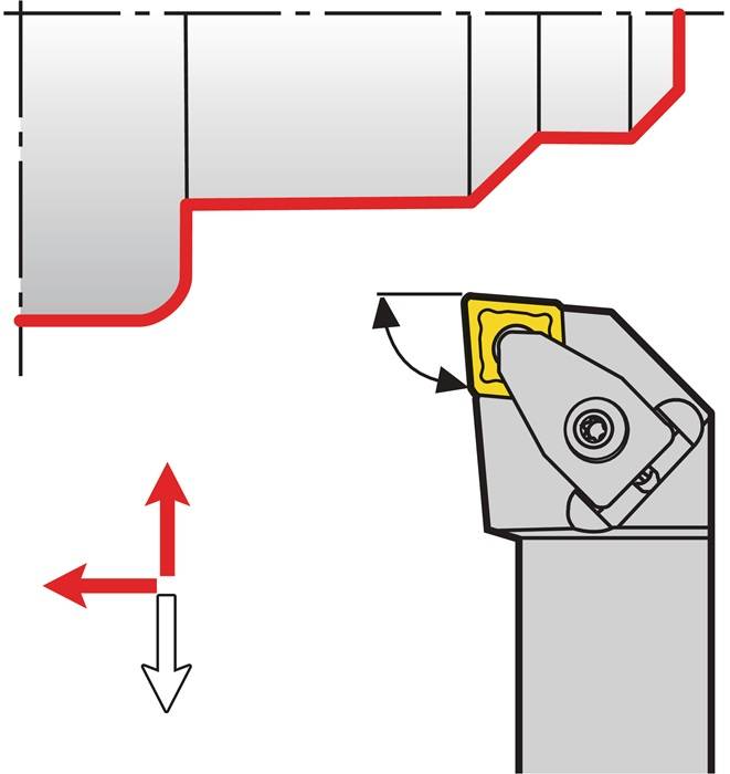 Klemmdrehhalter DCLNL2525M12 li.vern.Außen TECWERK