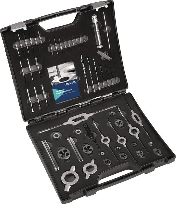 Gewindeschneidzeugsatz M3-M12 52-tlg.HSS Ku.-Koffer TECWERK