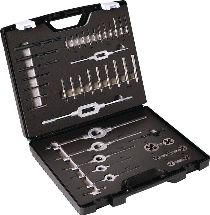 Gewindeschneidzeugsatz M3-M12 44tlg.HSS Ku.-Kass.TECWERK