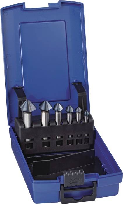 Kegelsenkersatz DIN 335C 90Grad 6,3-20,5mm HSS Nano 6-tlg.Ku.-Kass.TECWERK