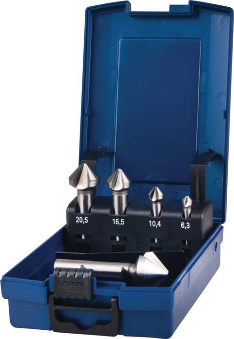 Kegelsenkersatz DIN 335C 90Grad 6,3-25mm HSS 5-tlg.Ku.-Kass.TECWERK