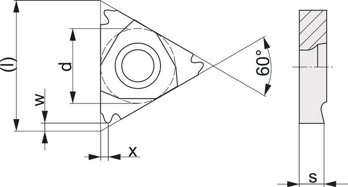 Wendeschneidplatte 16IR150 ISO PK30 re.Innen TECWERK