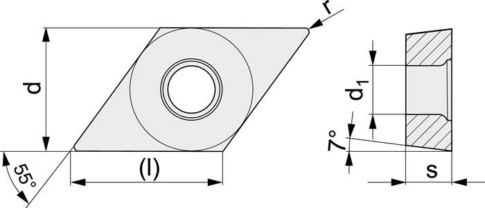Wendeschneidplatte DCMT070202-M UNI35 Bearb.mittel TECWERK