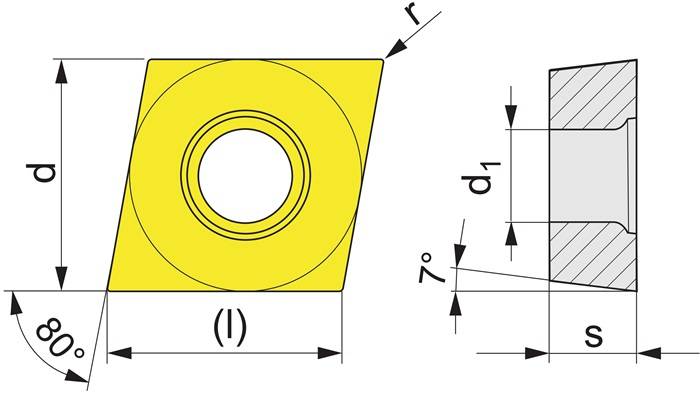 Wendeschneidplatte CCGT09T304R-HP UNI35 re.TECWERK