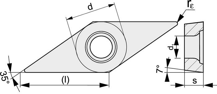 Wendeschneidplatte VCGT110302-AL N20 Bearb.Alu.TECWERK