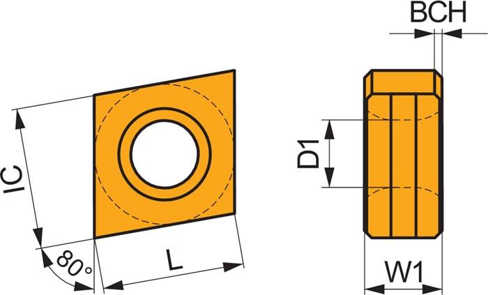 Wendeschneidplatte ISO XNHQ 1205AZTN:M8330 D.4,7mm PVD beschichtet PRAMET
