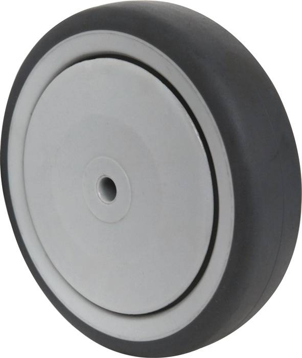 Ersatzrad D.80mm Trgf.80kg Gum.grau Achs-D.8mm Nabenl.36mm TECWERK