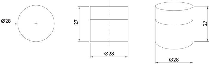 Wandtürpuffer VA ma geschl.L.27mm TECWERK