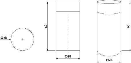 Wandtürpuffer VA ma geschl.L.60mm TECWERK