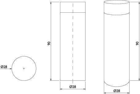 Wandtürpuffer VA ma geschl.L.90mm TECWERK