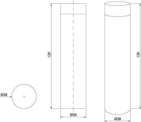Wandtürpuffer VA ma geschl.L.120mm TECWERK