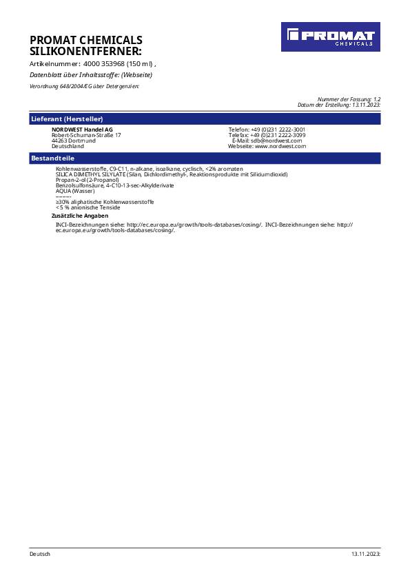 Silikonentferner Gel 150ml Flasche TECWERK