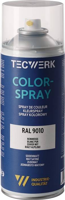 Colorspray reinweiß seidenmatt RAL 9010 400ml Spraydose TECWERK
