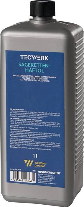 Sägekettenhaftöl 75-95 mm²/s (bei 40GradC) 1l Flasche TECWERK