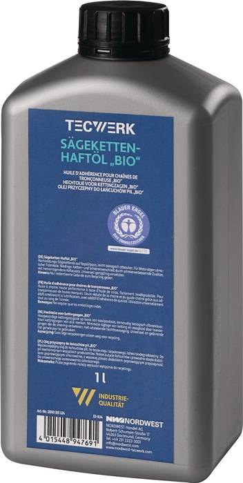 Sägekettenhaftöl BIO 52 mm²/s (bei 40GradC) 1l Flasche TECWERK