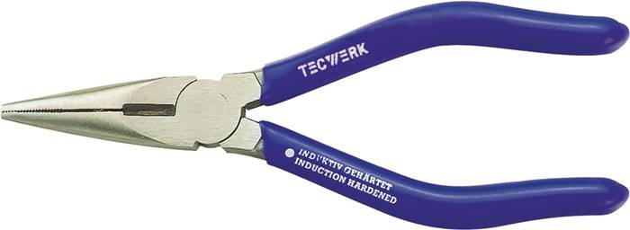 Flachrundzange L.145mm flach-rund ger.pol.Ku.-Überzug TECWERK
