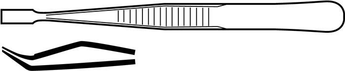Flachpinzette Gesamt-L.120mm eckige Spitzen VA TECWERK