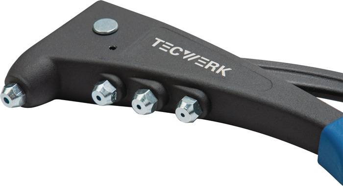 Handblindnietsetzgerät L.255mm Arbeitsber.2,4-5mm m.Öffnungsf.TECWERK