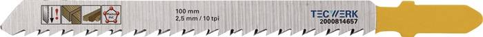 Stichsägeblatt Gesamt-L.100mm Zahnt.2,5mm S.1,27mm HCS 5 St./Karte TECWERK