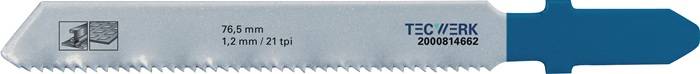 Stichsägeblatt Gesamt-L.76,5mm Zahnt.1,2mm HSS 5 St./Karte TECWERK