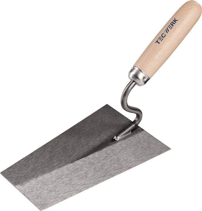 Maurerkelle L.180mm B.125mm m.Buchenholzheft,S-Hals gehär.Stahl,geschl.TECWERK