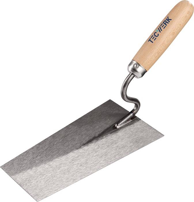 Maurerkelle L.200mm B.140mm m.Buchenholzheft,S-Hals gehär.Stahl,geschl.TECWERK