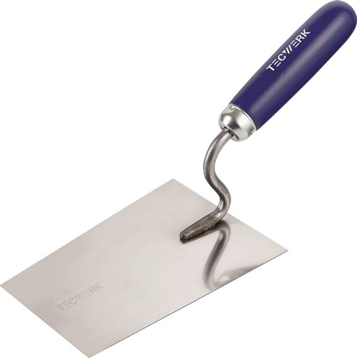 Maurerkelle L.160mm B.110mm m.Buchenholzheft,S-Hals rostfr.VA TECWERK