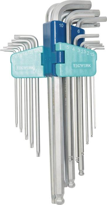 Winkelschraubendrehersatz 18-tlg.Ku.-Halter SW 1,5-10 mm-T10-T50 TW