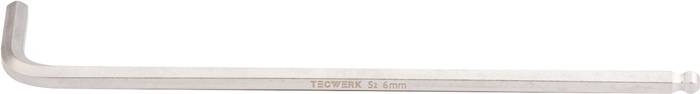 Sechskantwinkelschraubendreher SW 6mm lang,Kugelk.180x32mm TECWERK