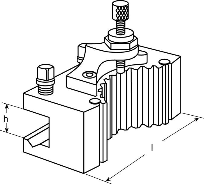 Wechselhalter f.Stahlhalterkopf A f.rd.Bohrstangen Spann-D.20mm TECWERK