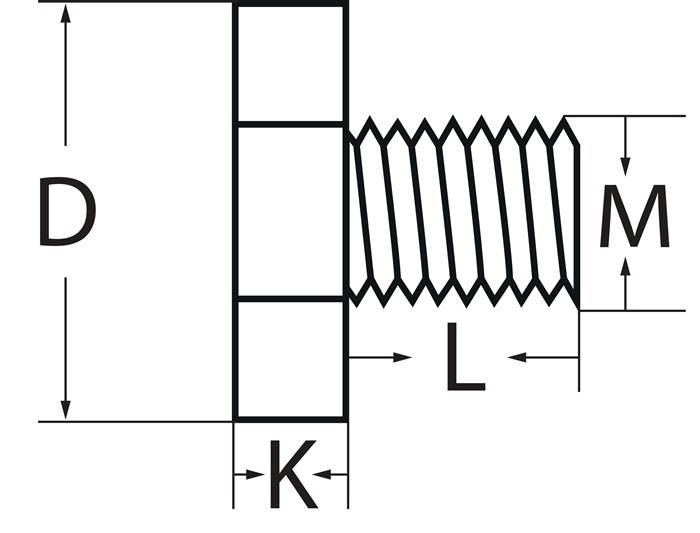 Fräseranzugsschraube M8 f.Spann-D.16mm TECWERK