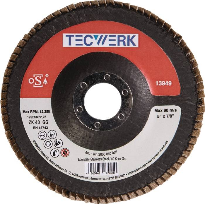 Fächerscheibe D.125mm K.60 kon.Alu.SCg TECWERK
