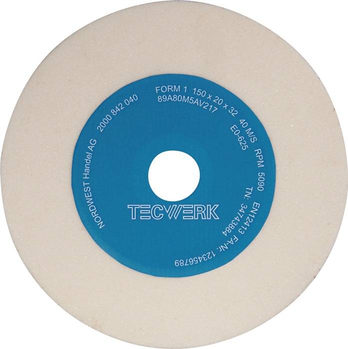 Schleifbockscheibe Ø175xB25x32mm 80 Form A AlOxid TECWERK
