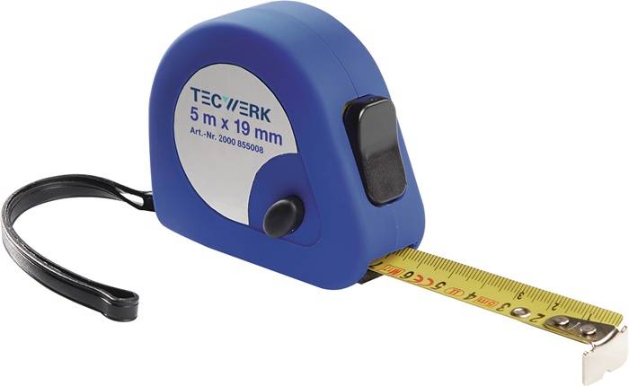 Taschenrollbandmaß L.5m B.19mm mm/cm EG II Ku.Automatic TECWERK