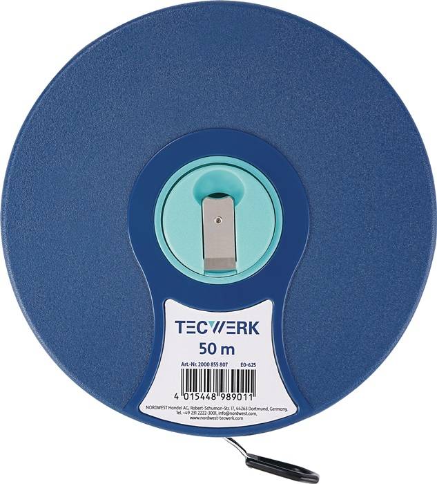 Kapselbandmaß L.50m Bandbr.13mm 2 mm/cm EG II ABS Nylon-Fiber TECWERK