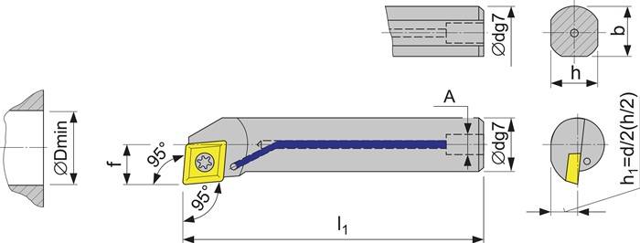 Bohrstange A08F-SCLCL 06 li.vern.m.IK TECWERK