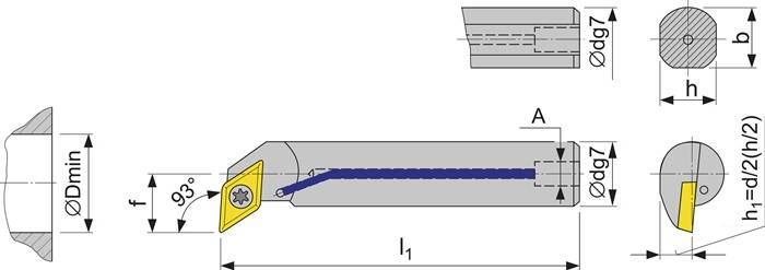 Bohrstange A20Q-SDUCL 11 li.vern.m.IK TECWERK