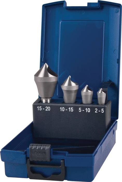 Querlochsenkersatz 2-5/5-10/10-15/15-20mm HSS-Co 4tlg.Ku.-Kass.TECWERK