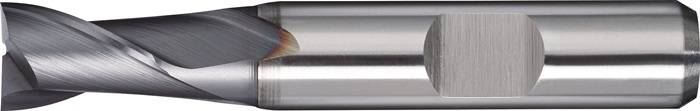 Bohrnutenfräser DIN 327D TypN D.2mm HSS-Co8 TiCN Weldon Z.2 kurz TECWERK