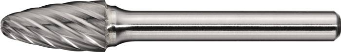 Frässtift RBF INOX D.12mm Kopf-L.25mm Schaft-D.6mm HM Verz.Normal,fein TECWERK