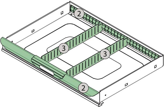 Schubladenunterteilungsmaterial 4-tlg.TECWERK