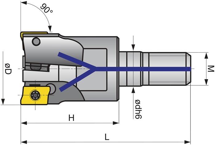 Einschraubfräser D.25mm vern.m.IK Z.4 APKT-10 TECWERK