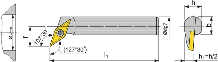 Bohrstange S25T-SVQCR 16 re.brün.TECWERK