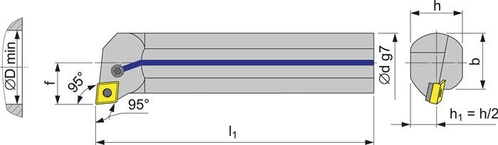 Bohrstange A32S-PCLNL 12 li.vern.m.IK TECWERK