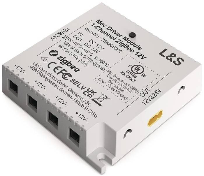Funktionsmodul Mec Driver 1 Kanal,4 LED Ausg.12V DC L.73,6mmmm L&S