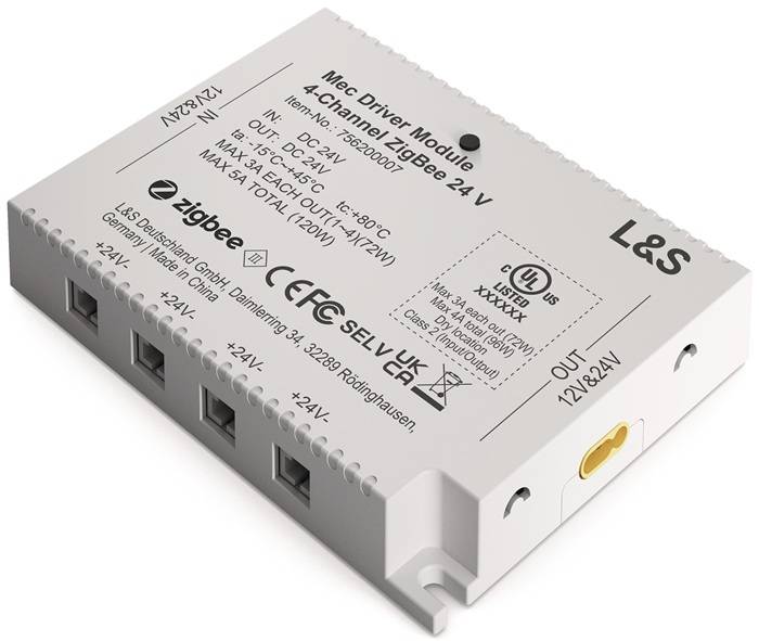 Funktionsmodul Mec Driver 4 Kanäle m.je 1 LED Ausgang 24V DC L.98,3mm L&S