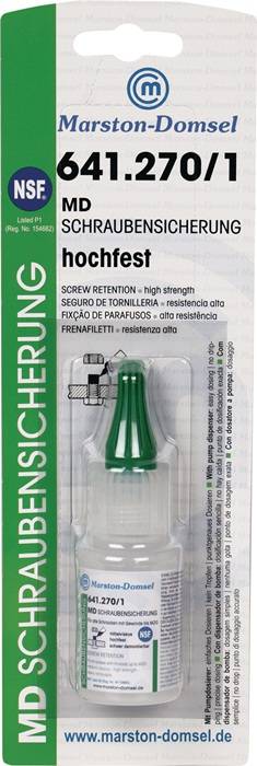 Schraubensicherung 641.270/1 20g hf.mv.grün S6 Flasche MARSTON