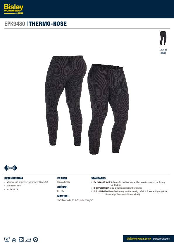 Thermo-Funktionshose Gr.M charcoal