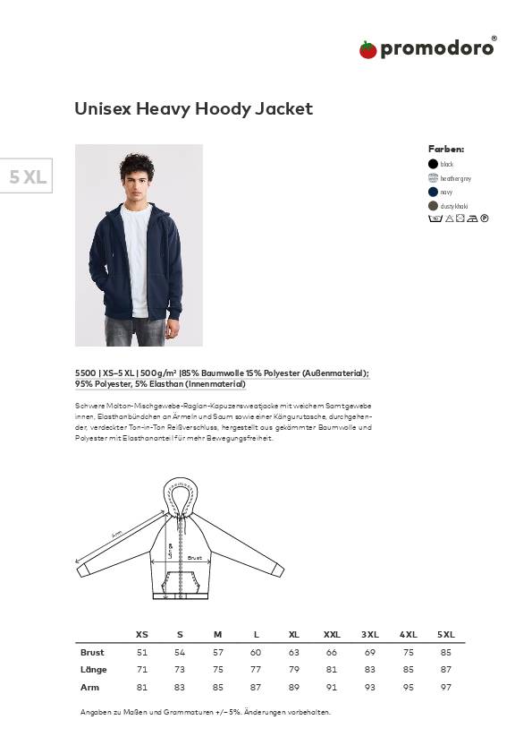 Sweatjacke Gr.XL black PROMODORO